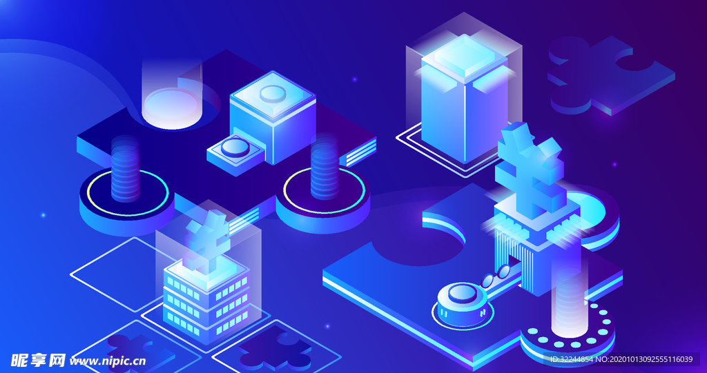 科技数据金融商务互联网AI矢量