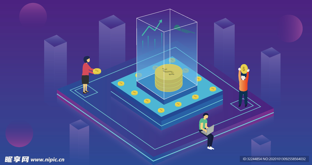 科技数据金融商务互联网AI矢量