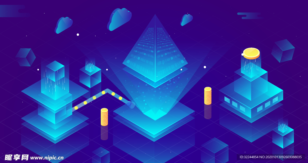 科技数据金融商务互联网AI矢量