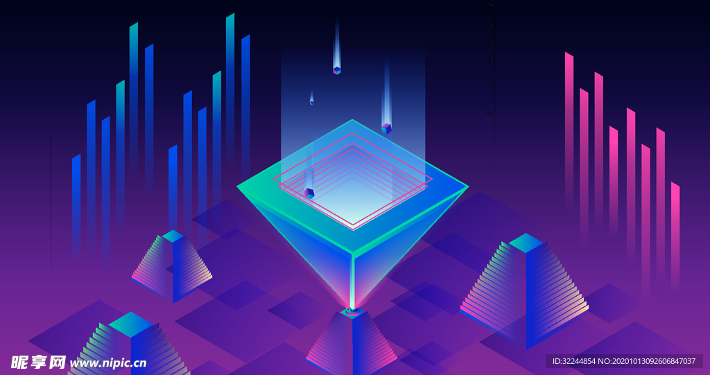 科技数据金融商务互联网AI矢量