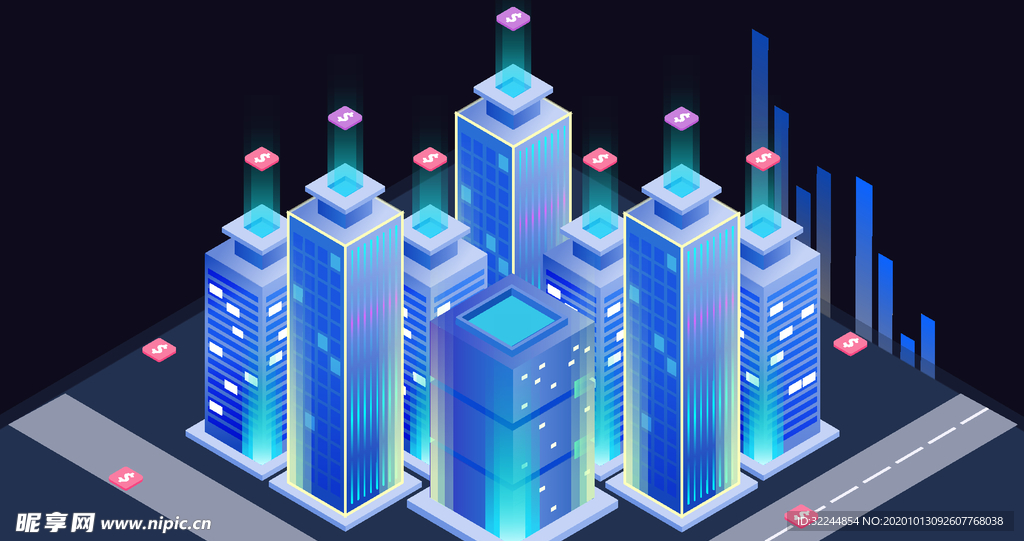 科技数据金融商务互联网AI矢量