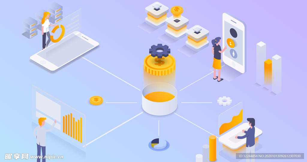 科技数据金融商务互联网AI矢量