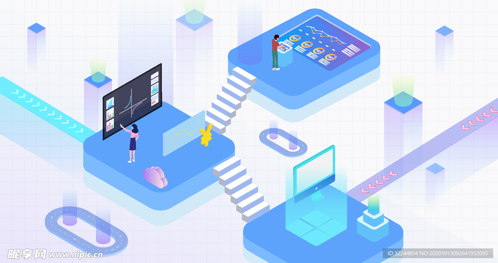 科技数据金融商务互联网AI矢量