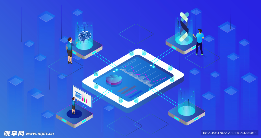 科技数据金融商务互联网AI矢量