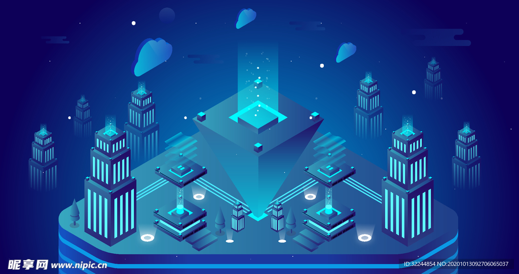 科技数据金融商务互联网AI矢量