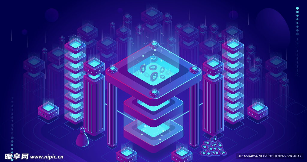 科技数据金融商务互联网AI矢量