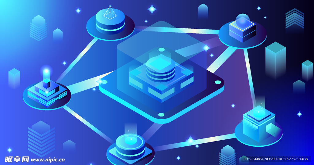 科技数据金融商务互联网AI矢量