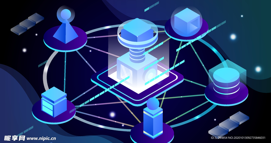 科技数据金融商务互联网AI矢量