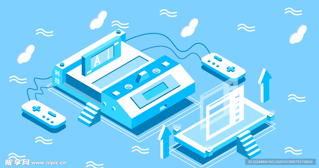 科技数据金融货币互联网AI矢量