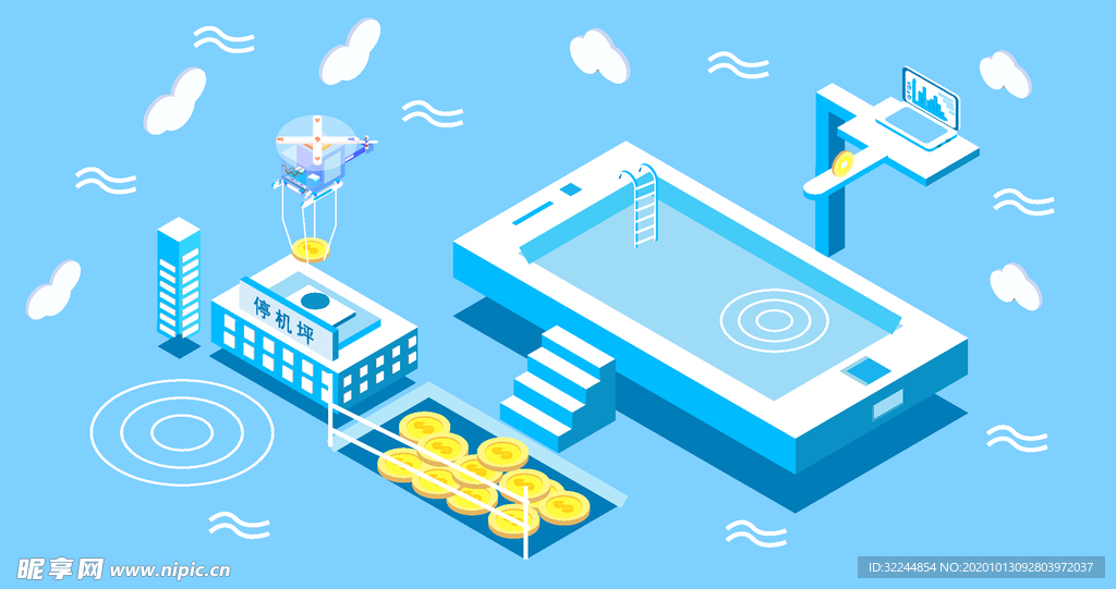 科技数据金融货币互联网AI矢量