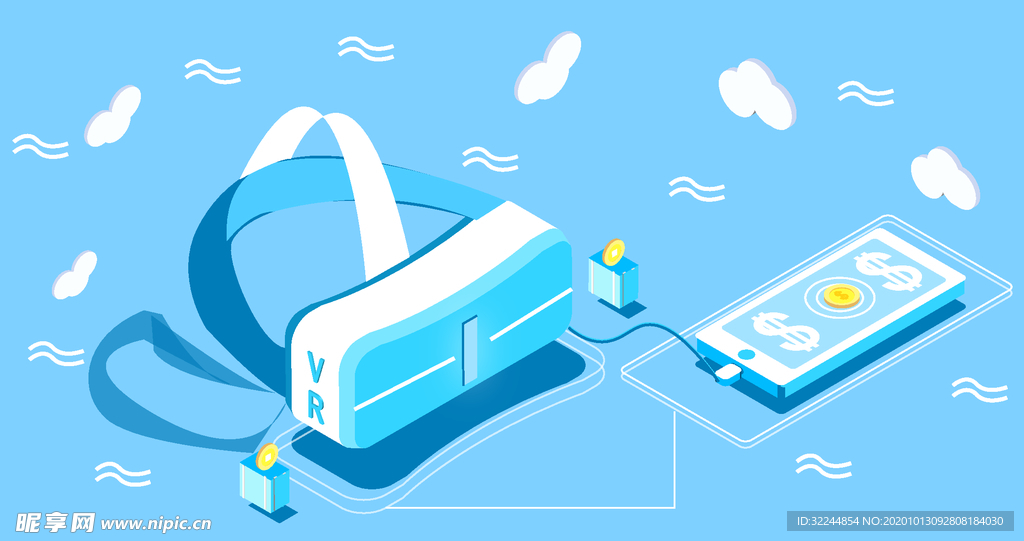 科技数据金融货币互联网AI矢量