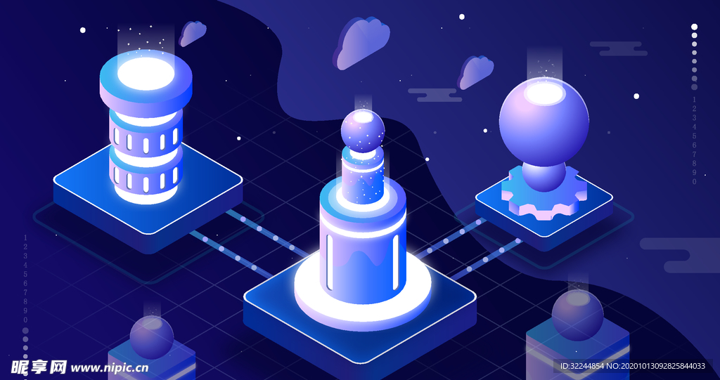 科技数据金融货币互联网AI矢量