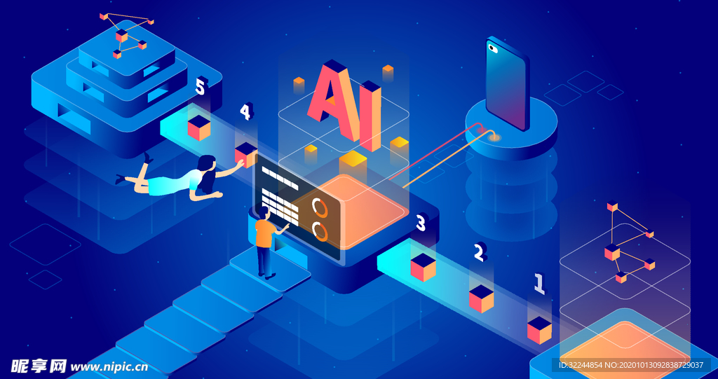 科技数据金融货币互联网AI矢量