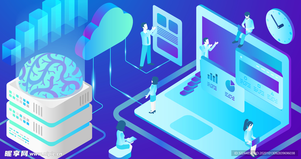 科技数据金融货币互联网AI矢量