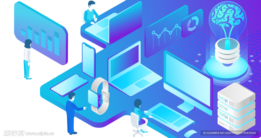 科技数据金融商务互联网AI矢量