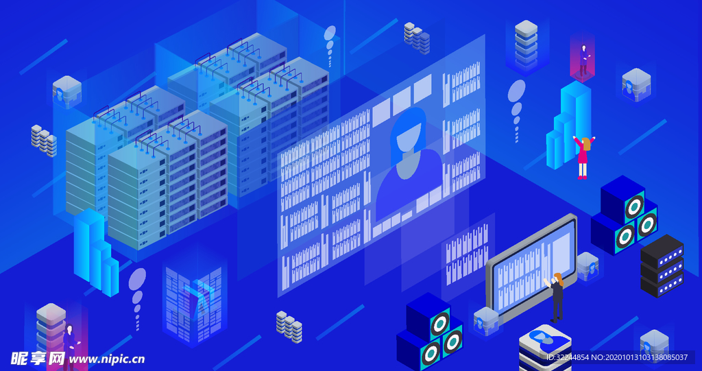 科技数据金融商务互联网AI矢量