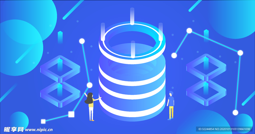 科技数据金融商务互联网AI矢量