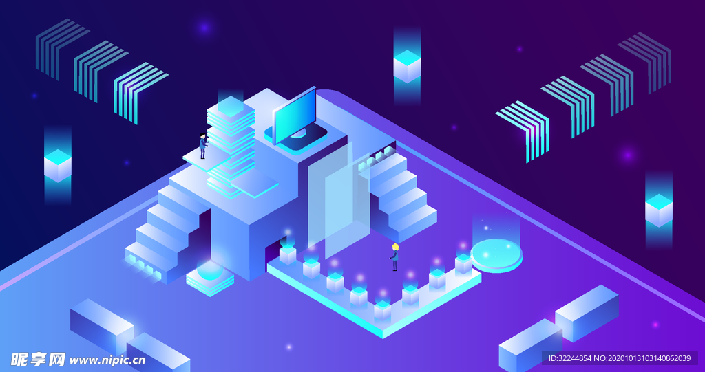 科技数据金融商务互联网AI矢量