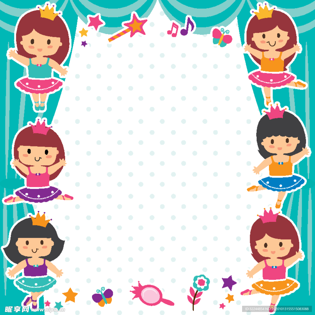 卡通儿童背景插图矢量