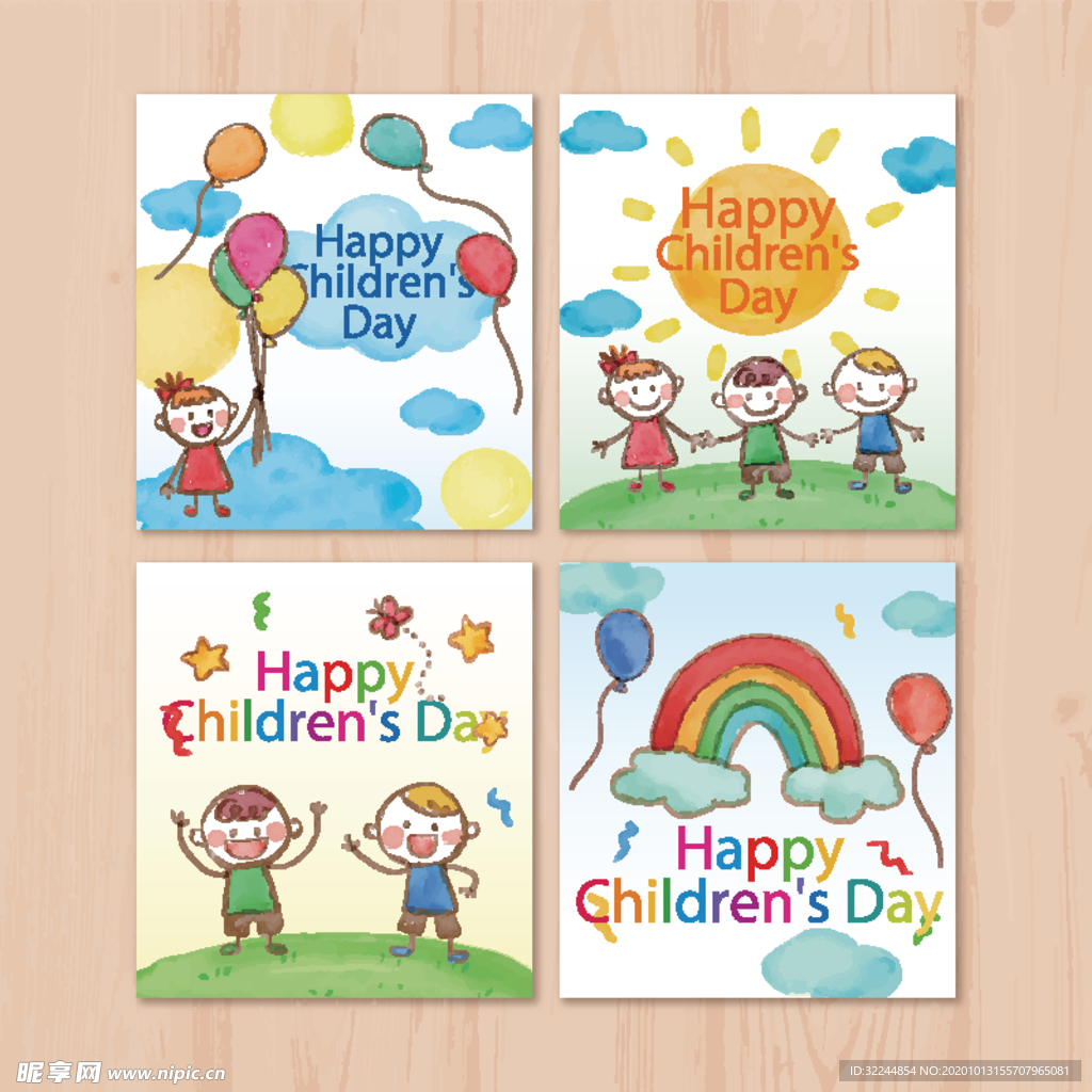 卡通儿童背景插图矢量