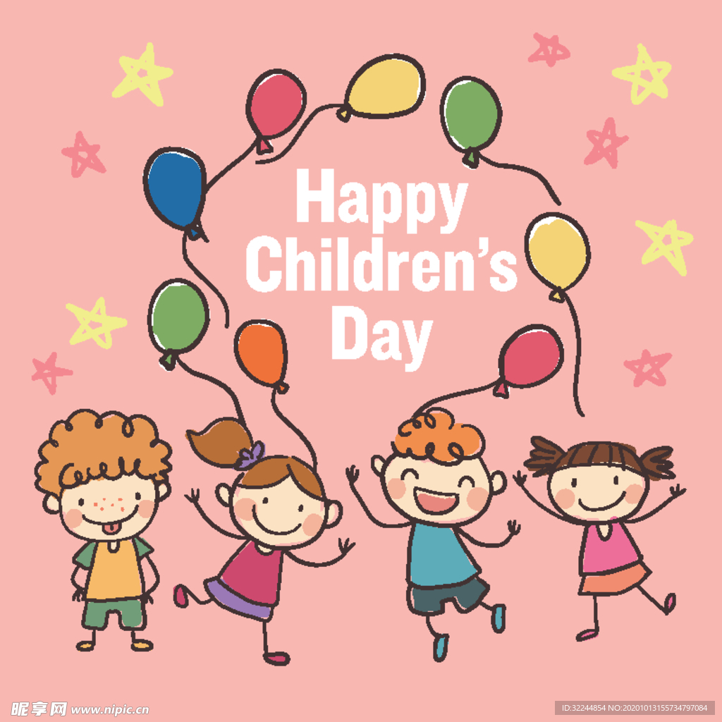 卡通儿童背景插图矢量