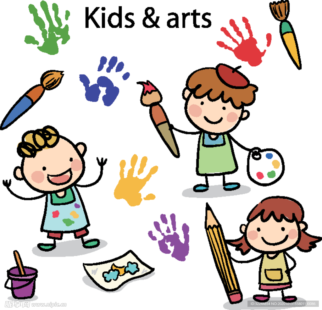 卡通儿童背景插图矢量