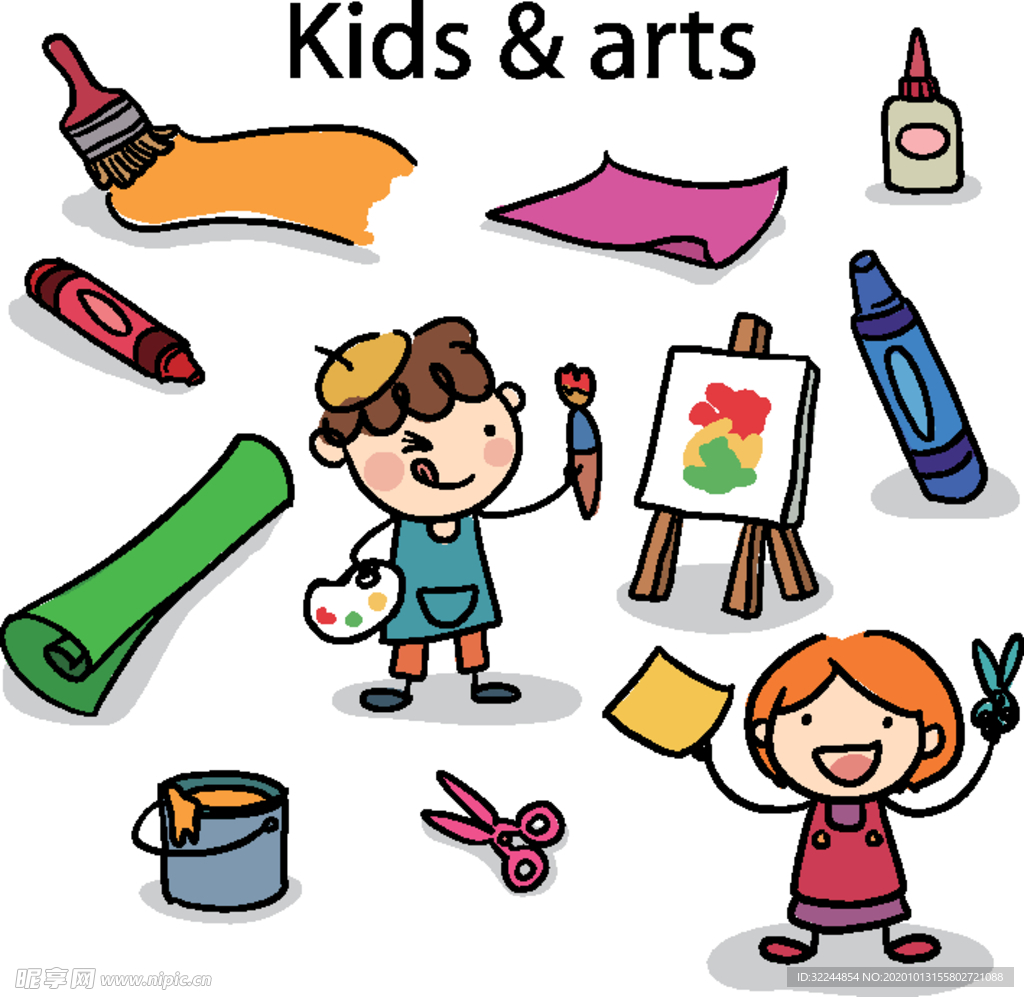 卡通儿童背景插图矢量