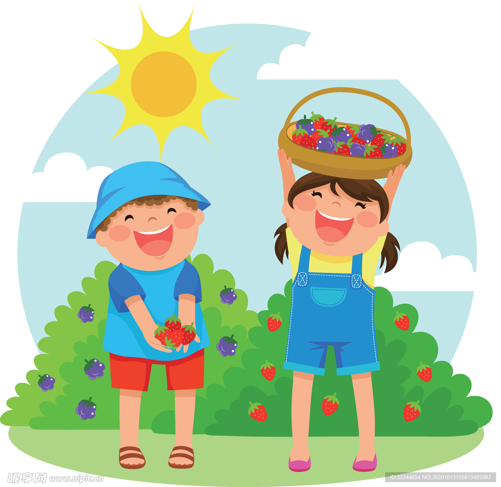 卡通儿童背景插图矢量