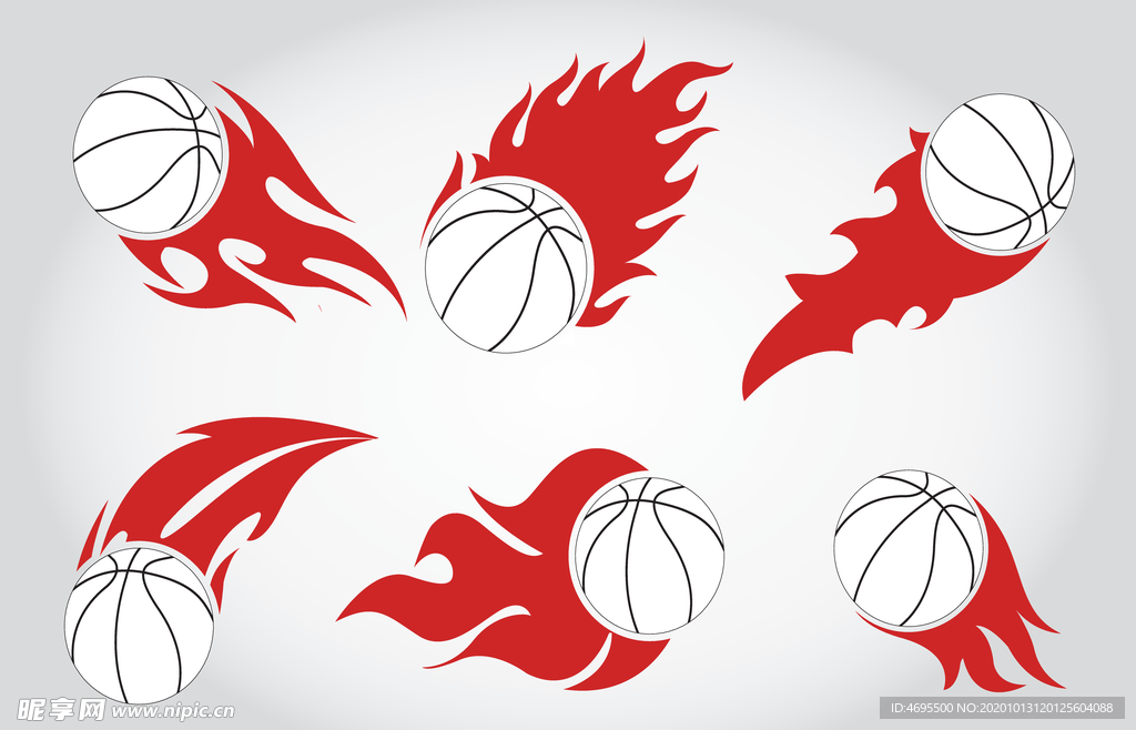 卡通篮球火焰