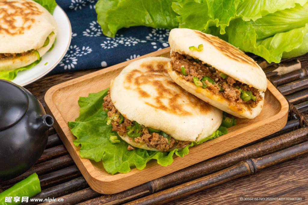 肉夹馍美食食材海报素材
