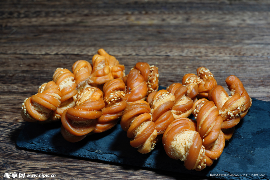 大麻花零食食材背景海报素材