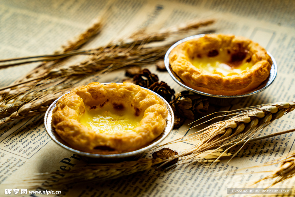 蛋挞零食甜品背景海报素材