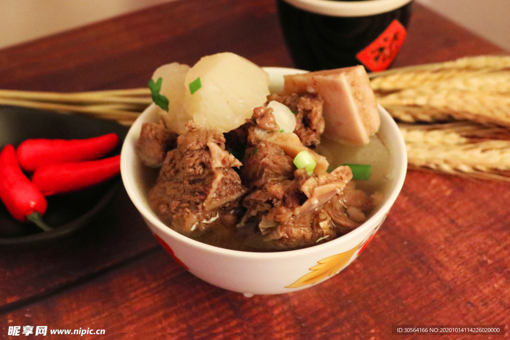 排骨汤煲汤养生背景海报素材