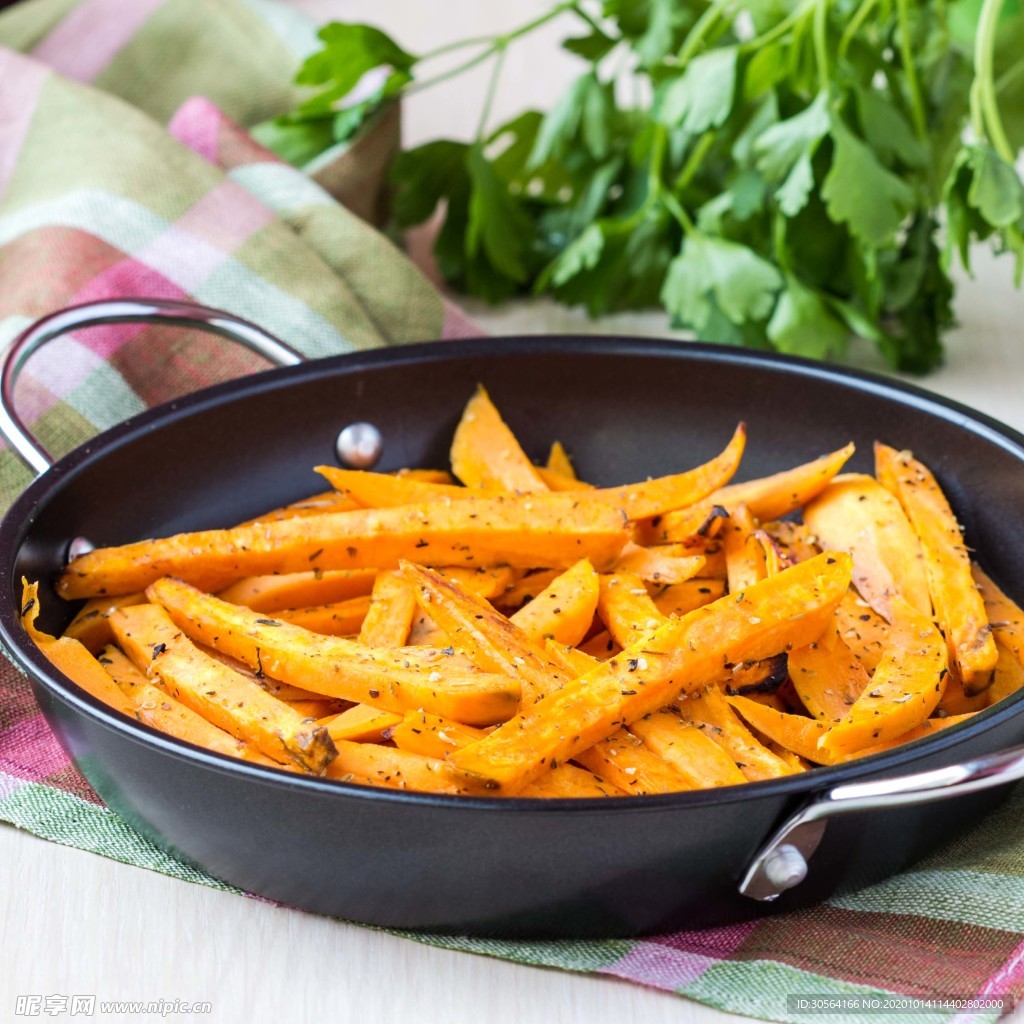 土豆条美食食材背景海报素材