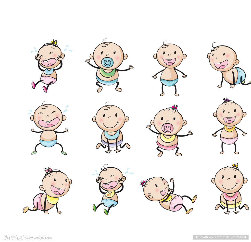 母婴图标素材矢量