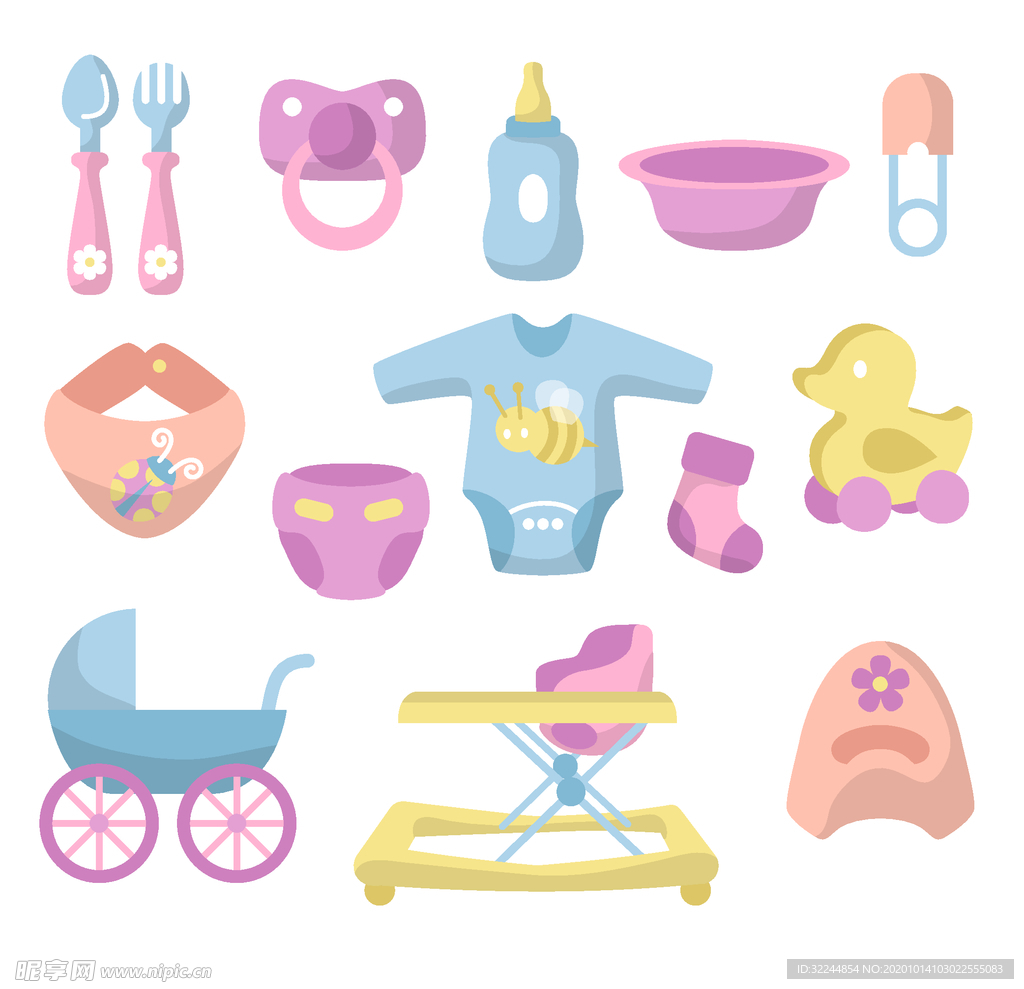 母婴图标素材矢量