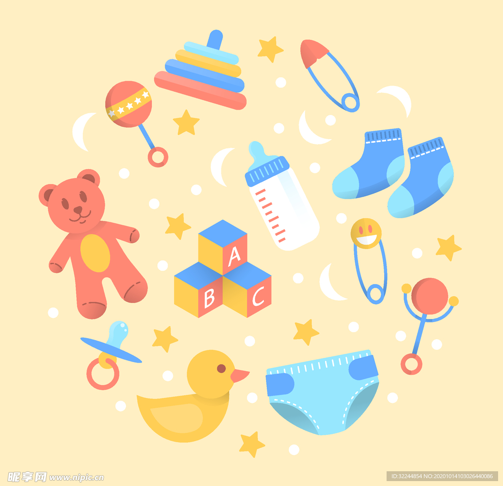 母婴图标素材矢量