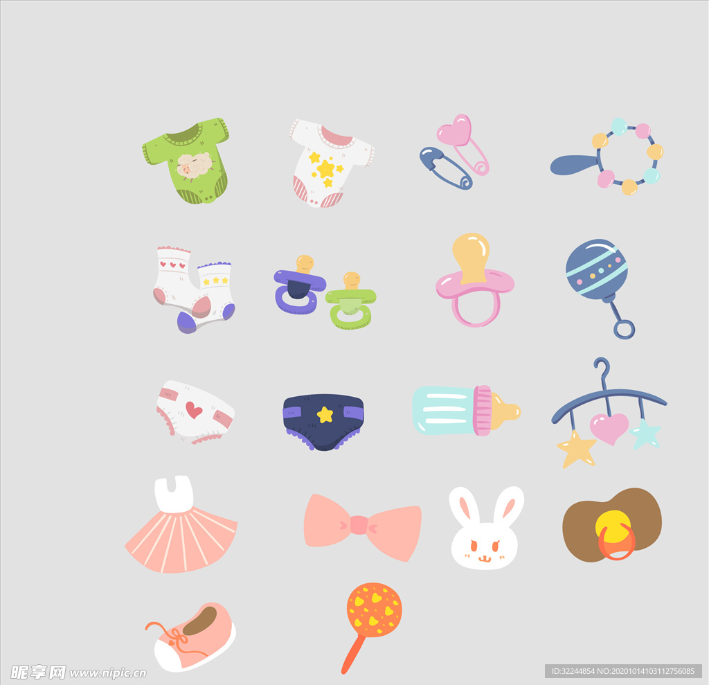 母婴图标素材矢量