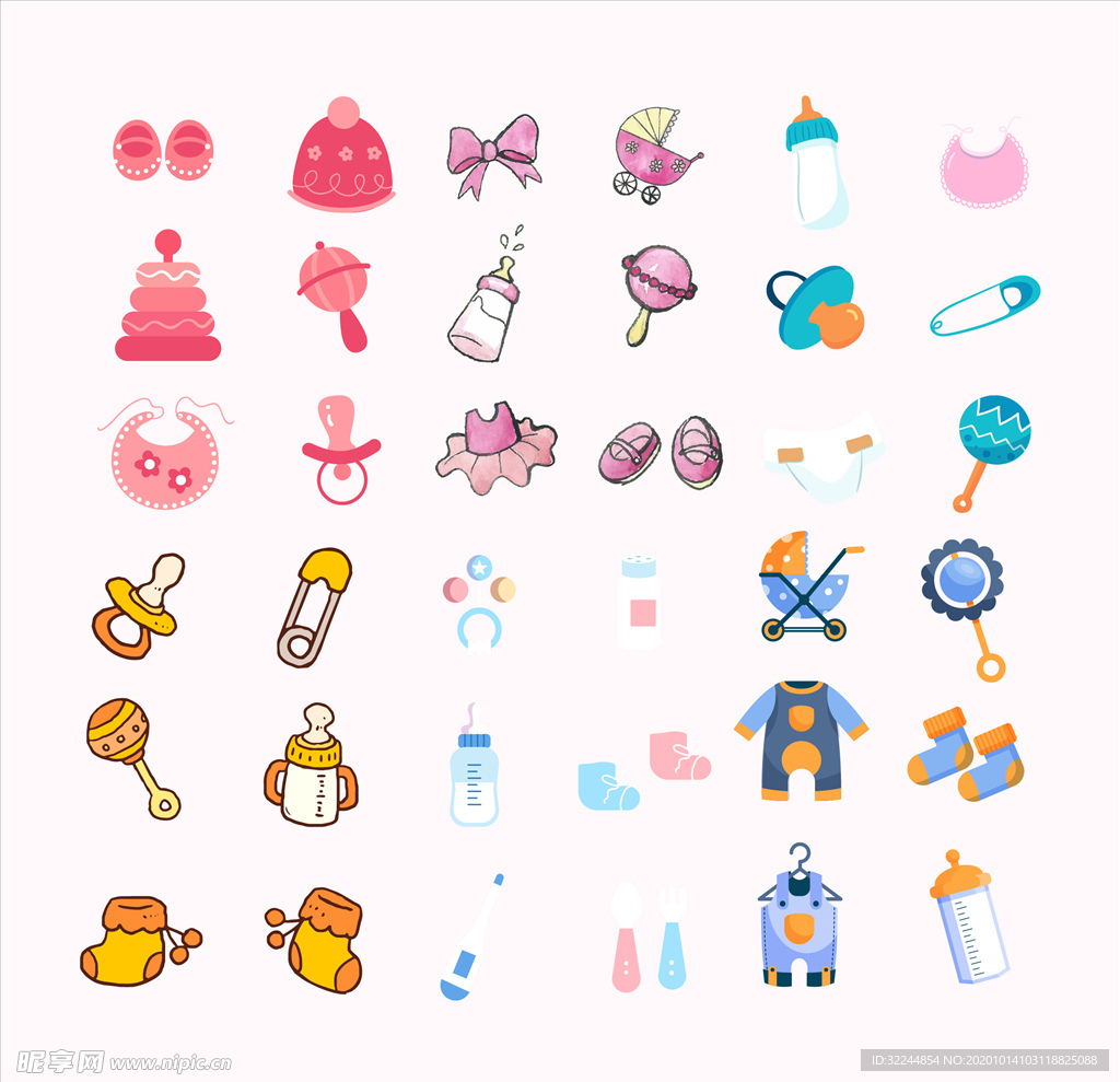 母婴图标素材矢量