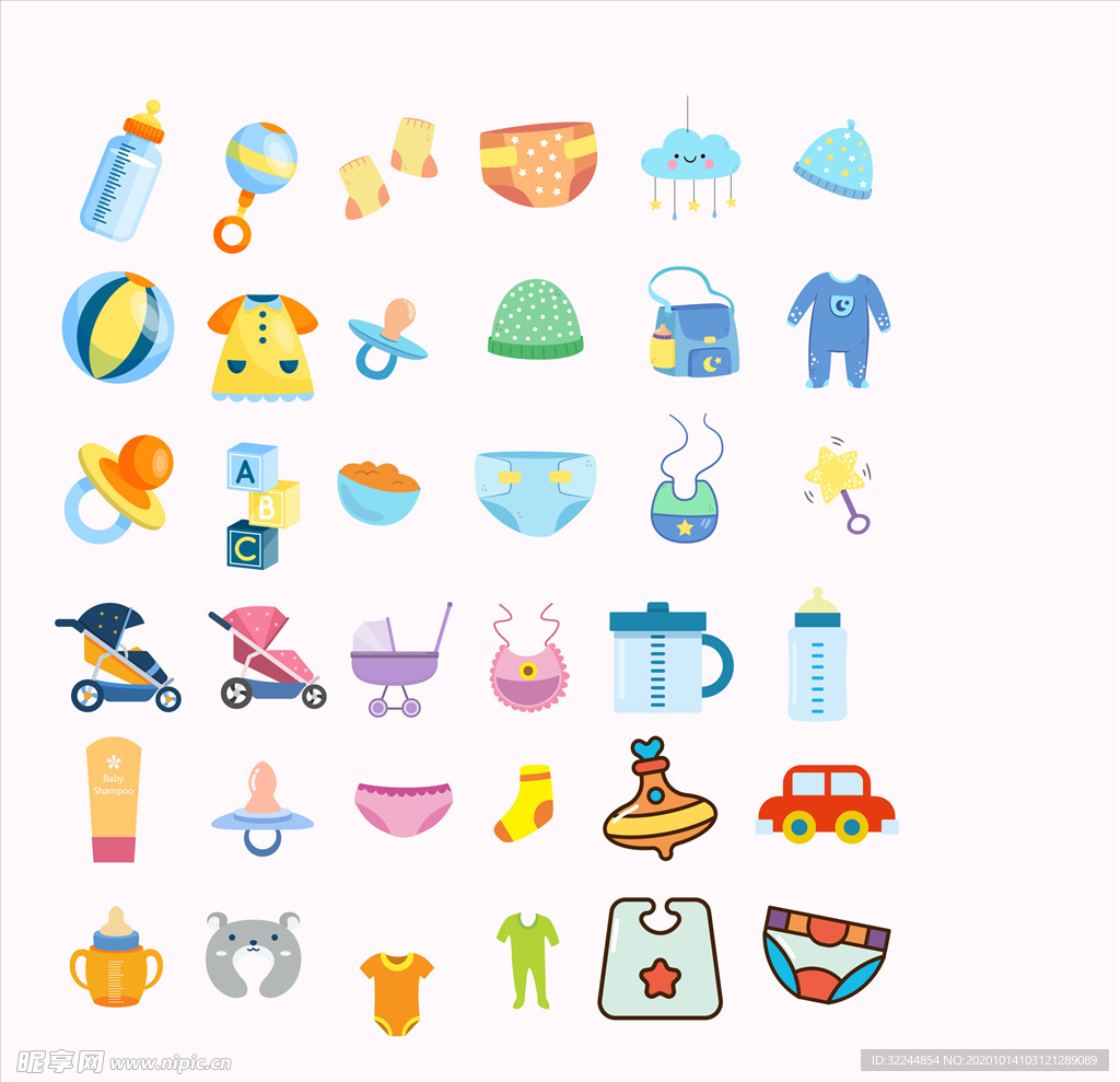 母婴图标素材矢量