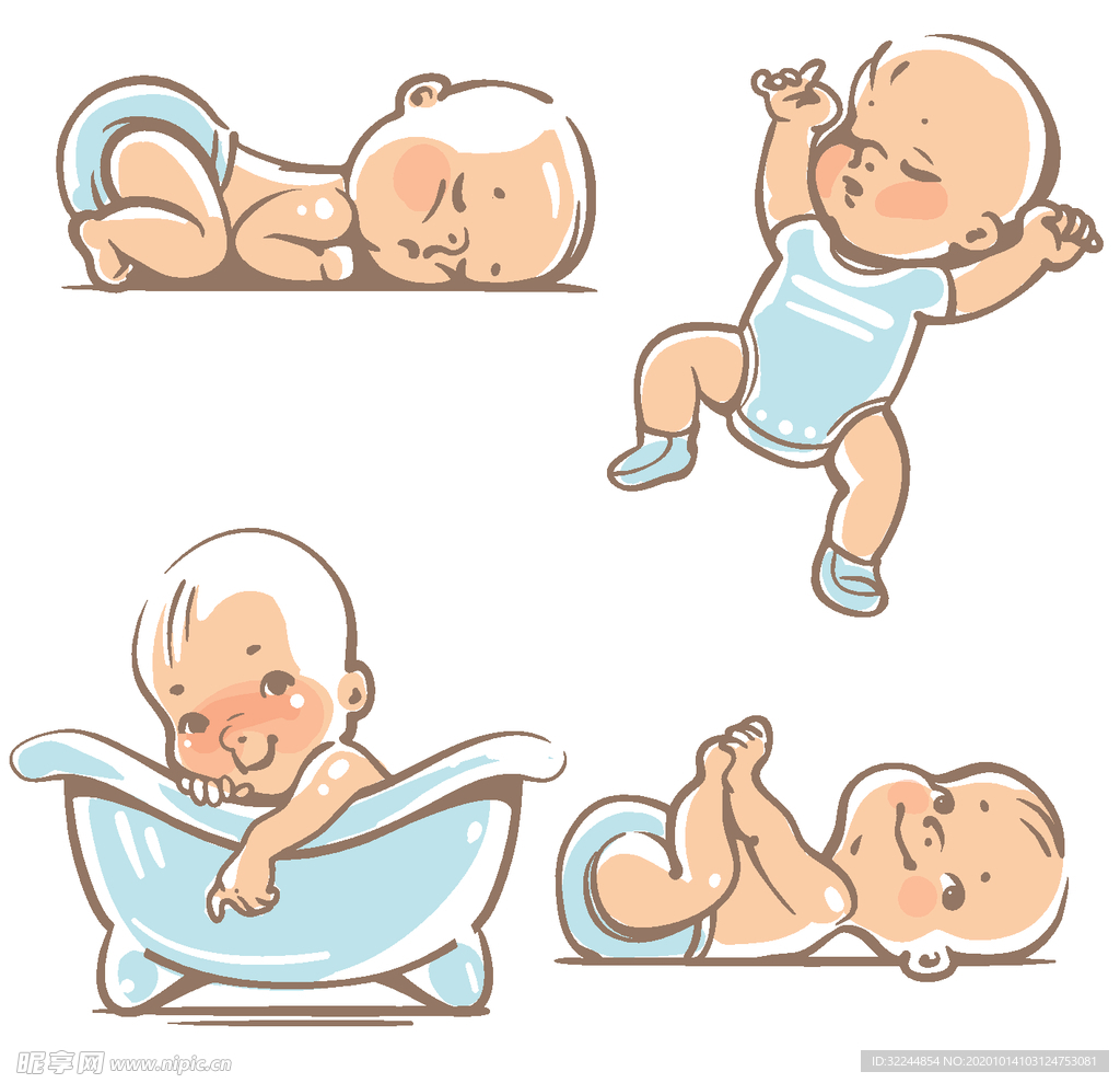 母婴图标素材矢量
