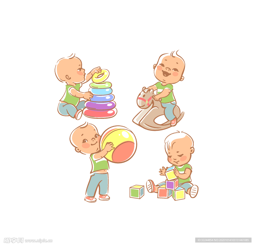 母婴图标素材矢量