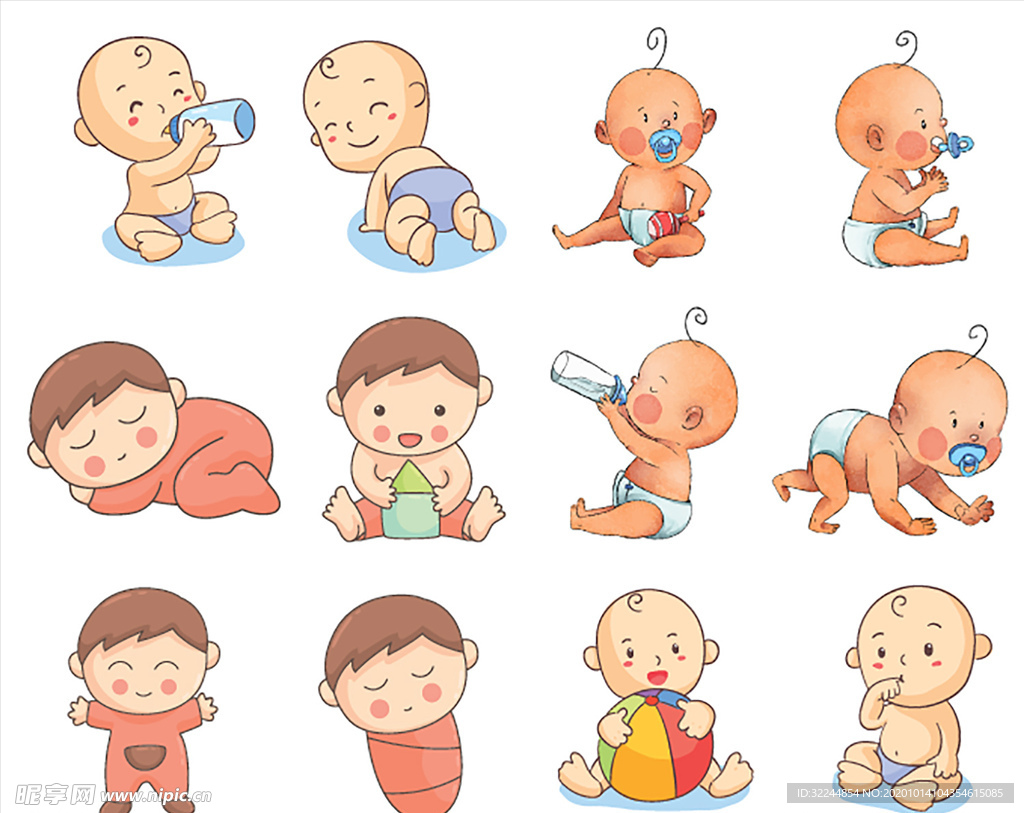 母婴图标素材矢量