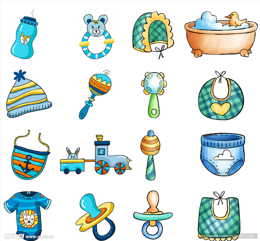 母婴图标素材矢量