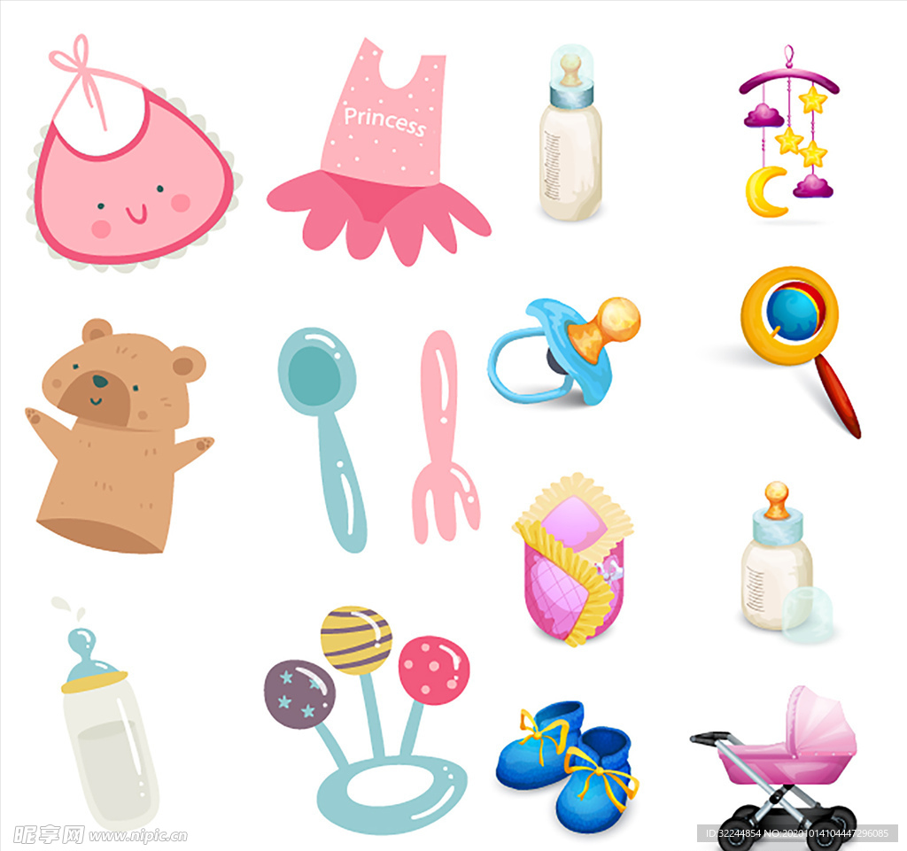 母婴图标素材矢量