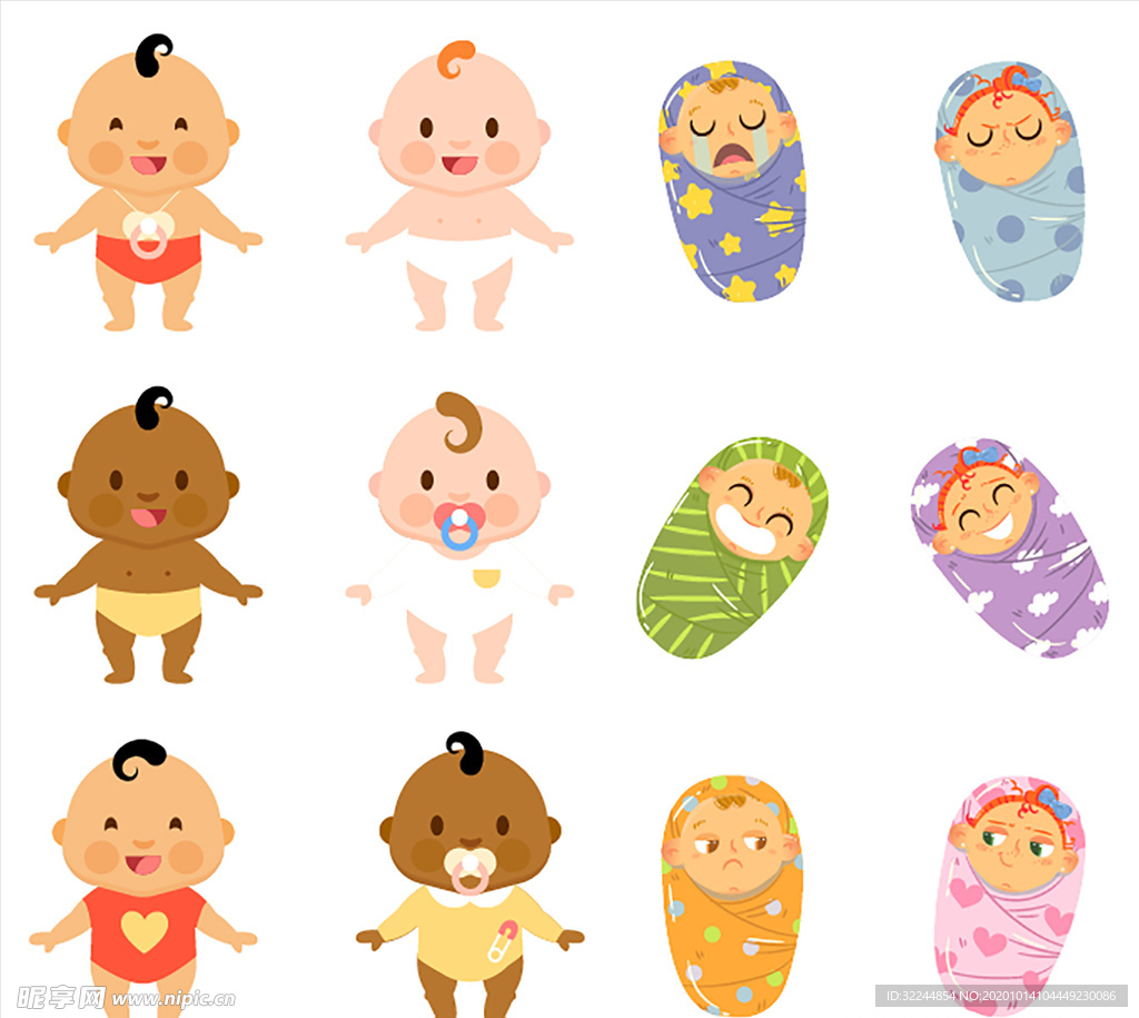 母婴图标素材矢量