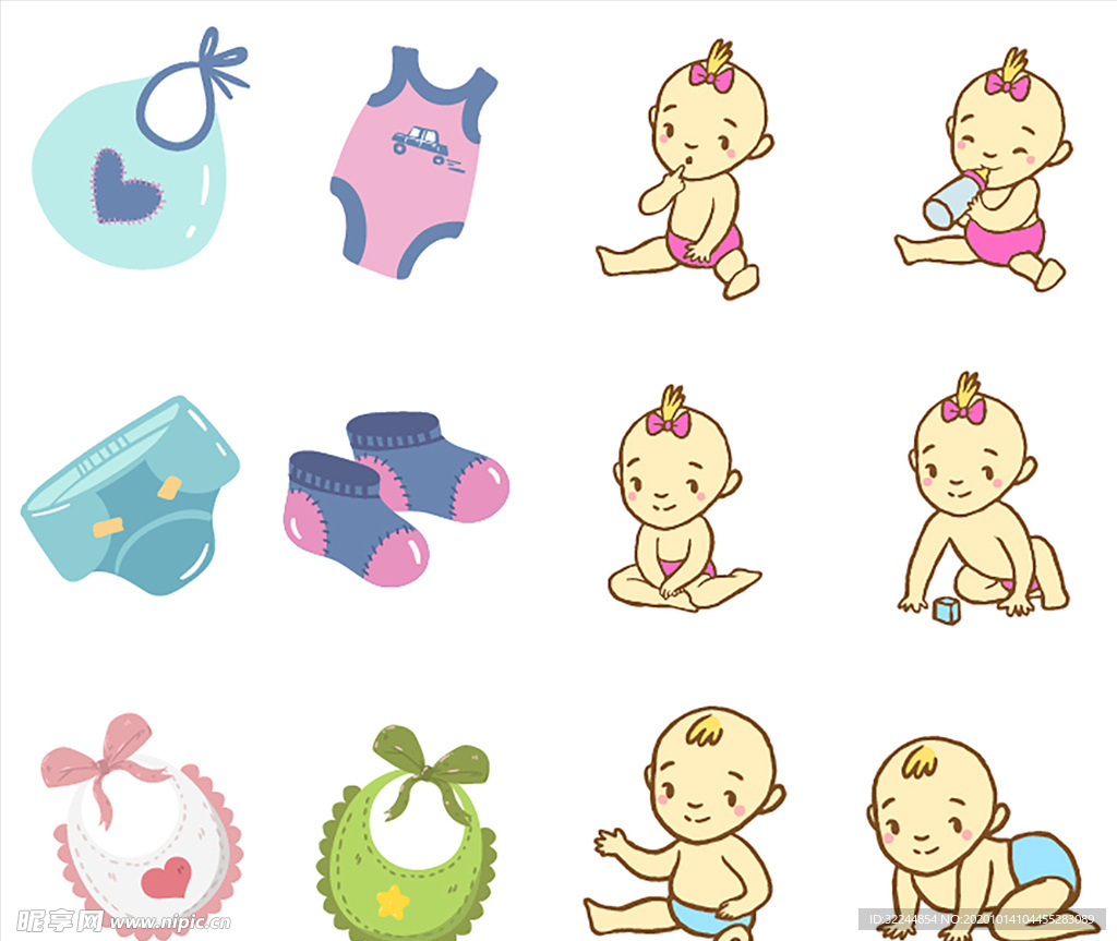 母婴图标素材矢量