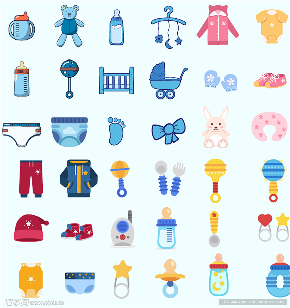 母婴图标素材矢量