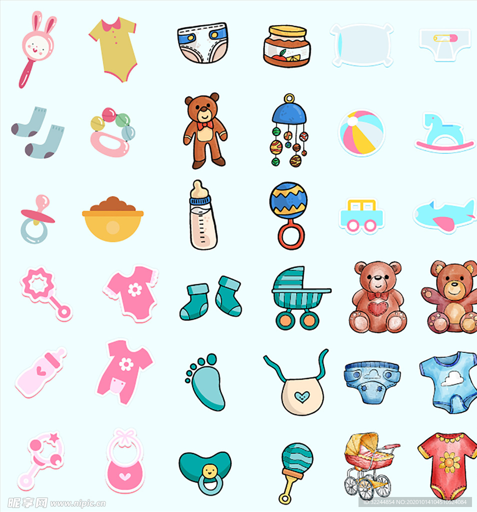 母婴图标素材矢量