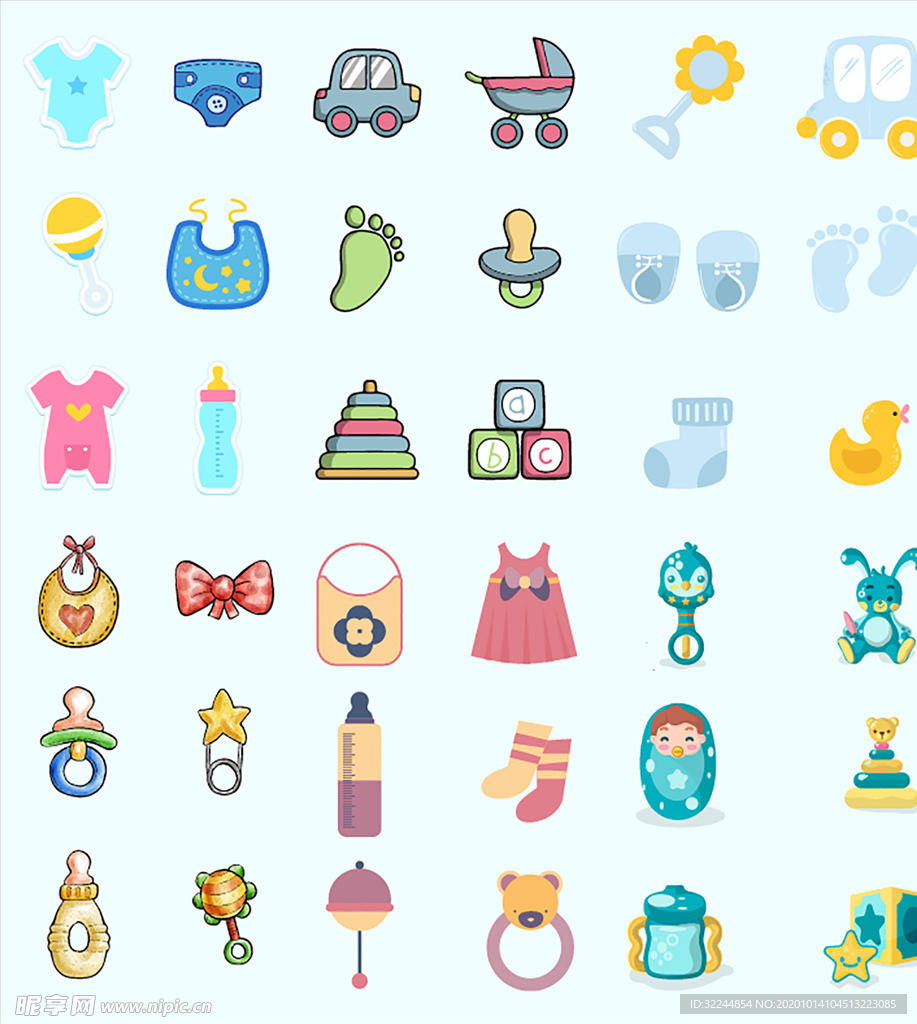 母婴图标素材矢量